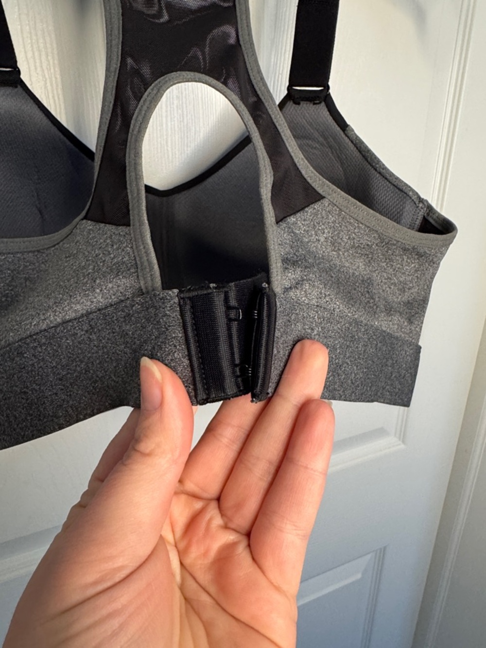 NWT Layer 8 Gray & Black High-Impact Racerback Sports Bra - Picture 7 of 7